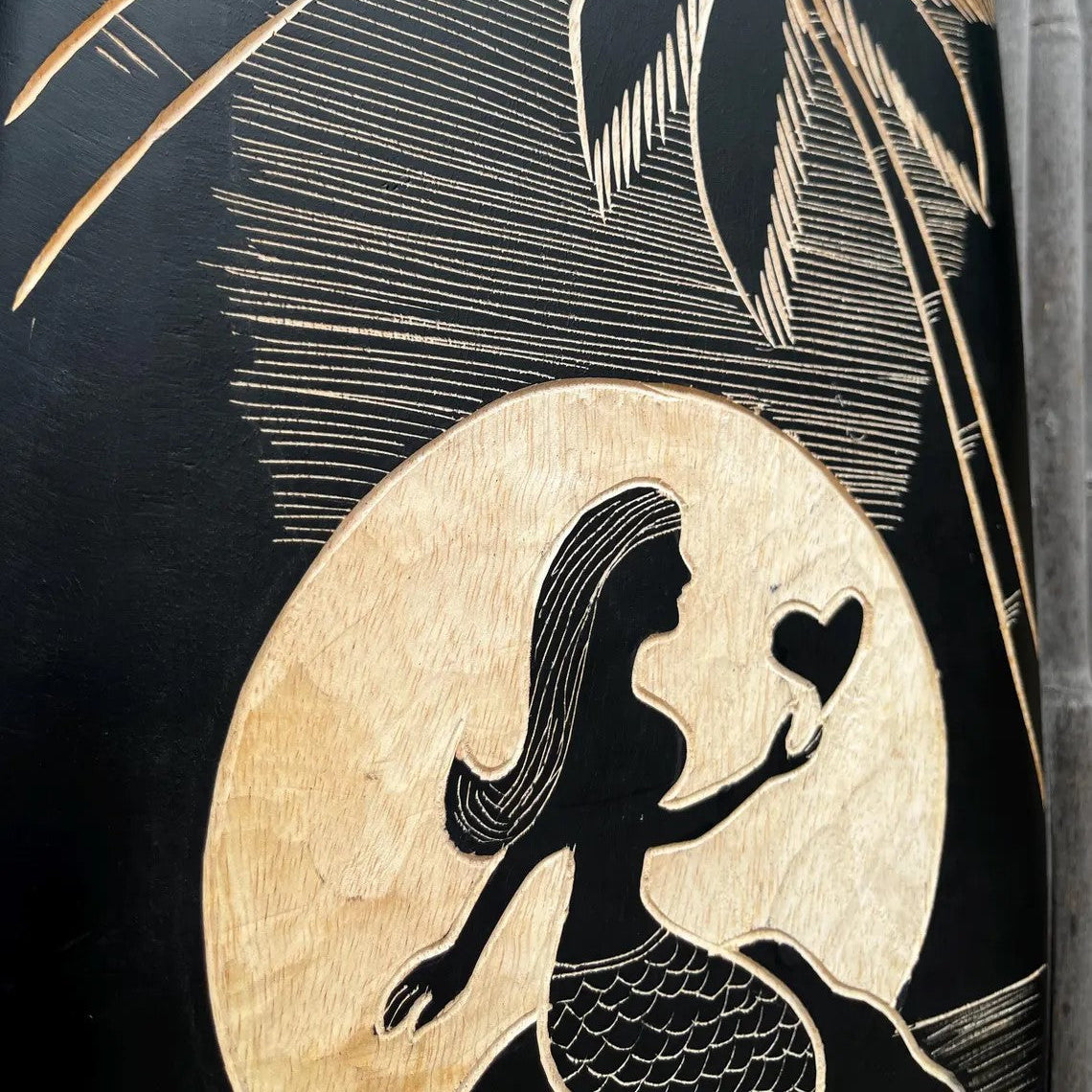 40" Mermaid Sunset Surfboard Plaque