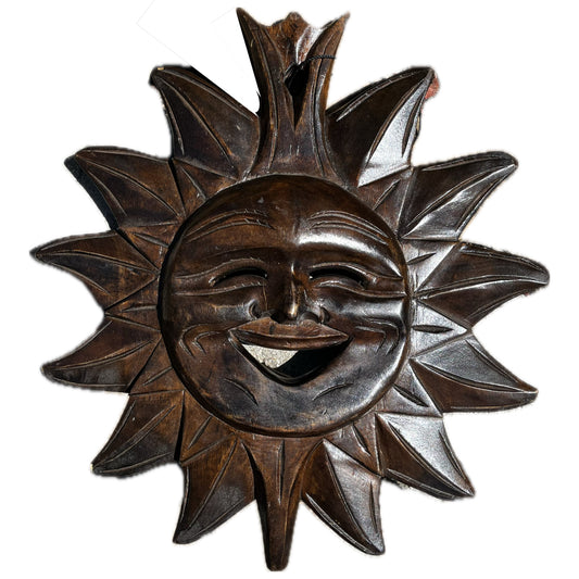 Wooden Sun Wall Art – hand-carved wood decor that brings warmth, nature, and craftsmanship to your space. Perfect for boho, tropical, and earthy interiors