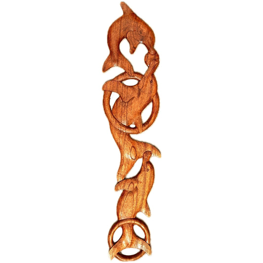 Tropical Dolphin Pod Swimming Wall Plaque