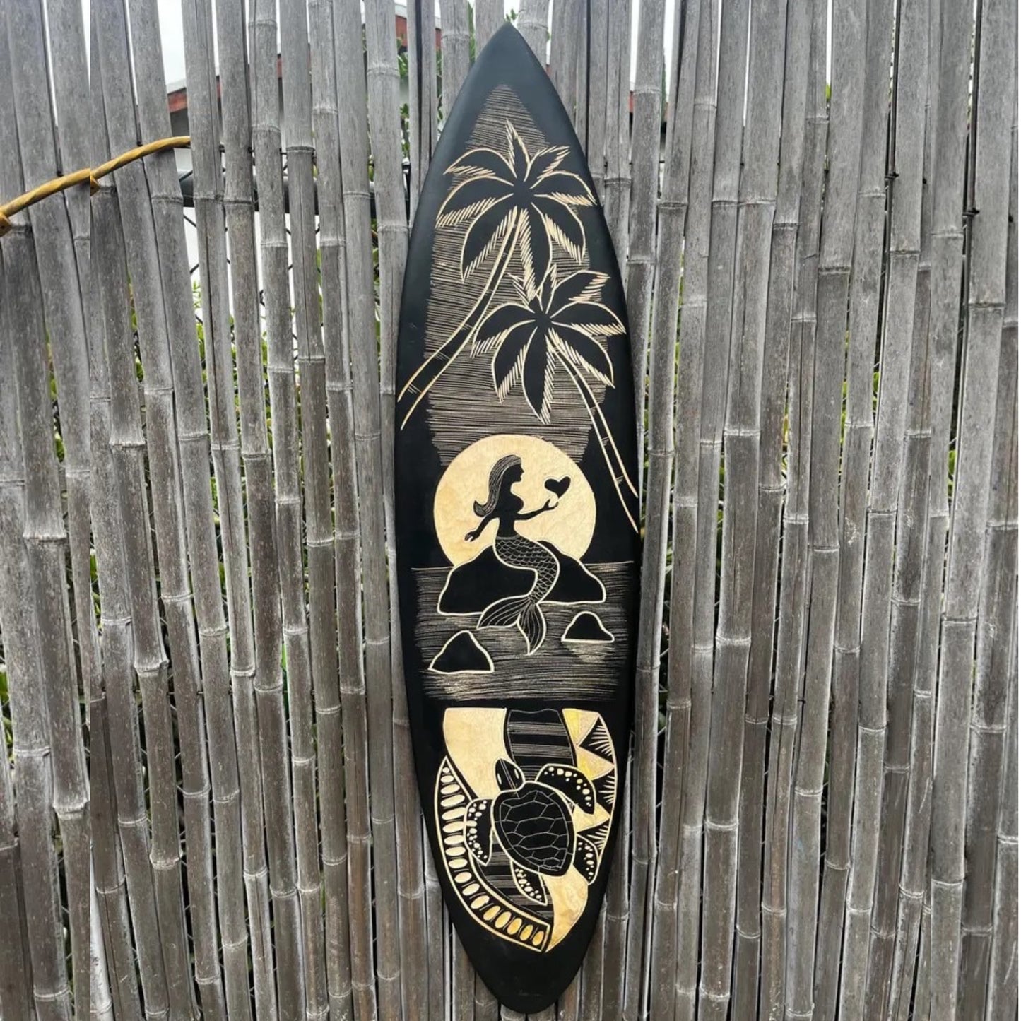 40" Mermaid Sunset Surfboard Plaque
