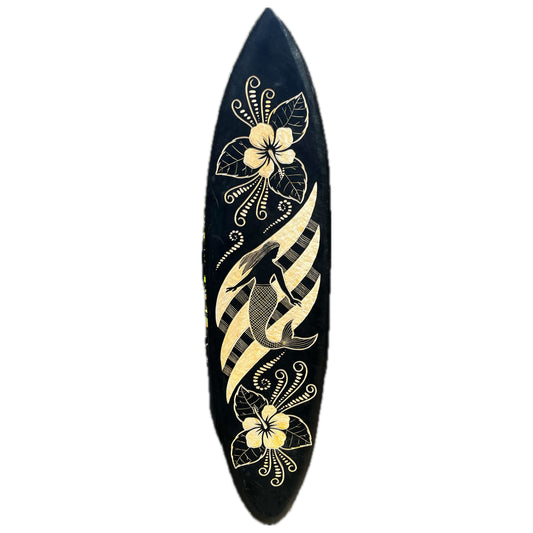 40" Mermaid & Hibiscus Flower Surfboard Plaque