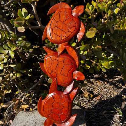 20" Wooden Turtle Family Wall Plaque