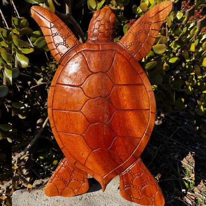 16" Wooden Sea Turtle Wall Plaque
