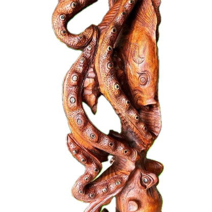 40" Octopus & Fish Statue